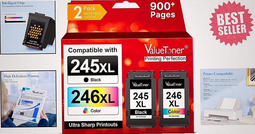 245XL Ink Cartridge Replacement for Canon 245XL 246XL Combo Pack PG-245XL CL-...