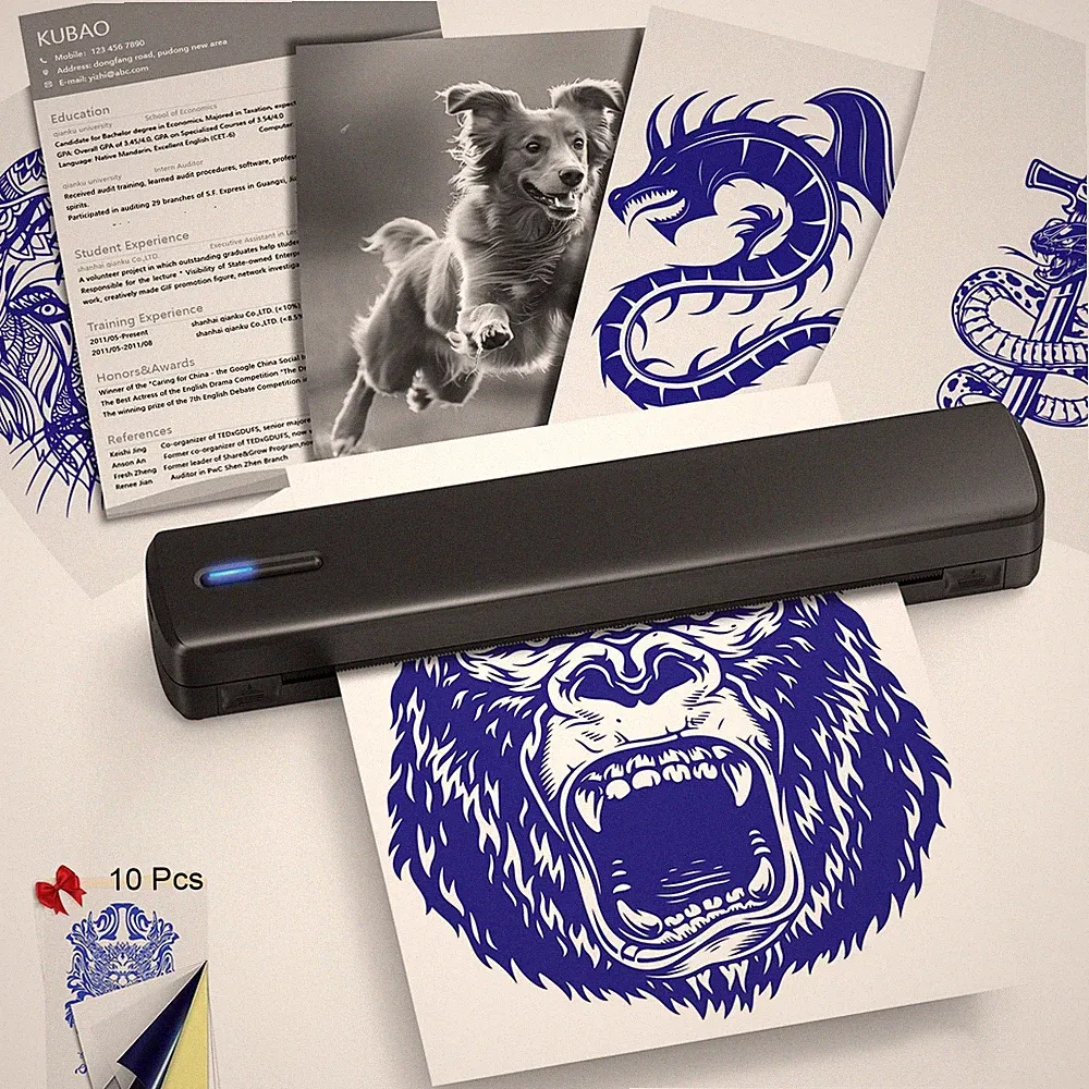 Wireless inkjet portable printer for documents