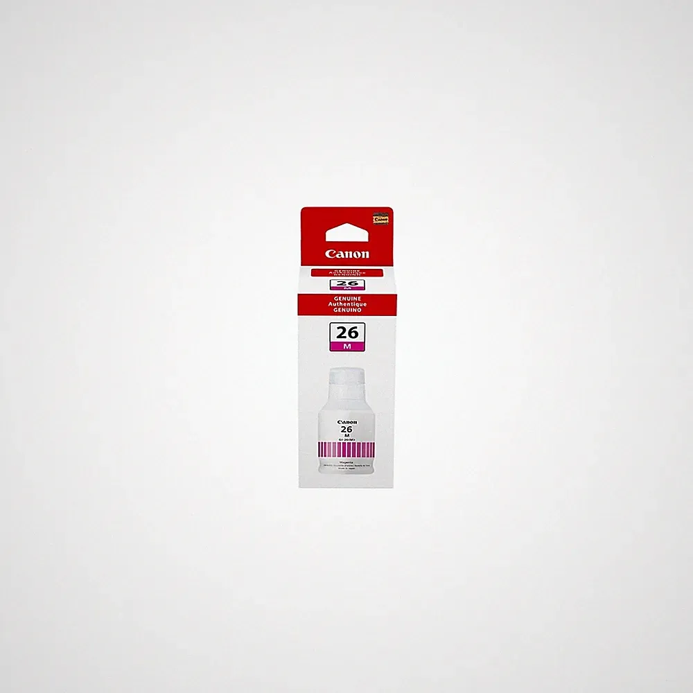Canon GI 26 M Magenta Inkjet Printer Ink Pigment for Crisp Color Documents
