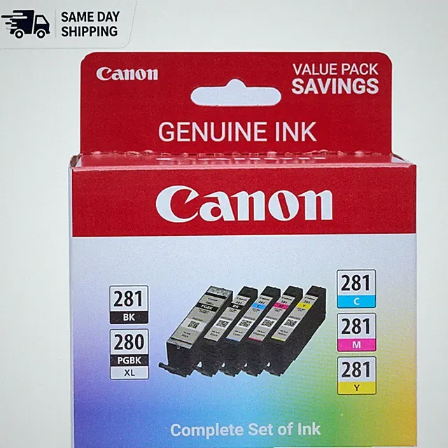 Genuine Canon PGI-280XL/CLI-281 Ink + 50 Glossy Sheets: For Photographers' Needs