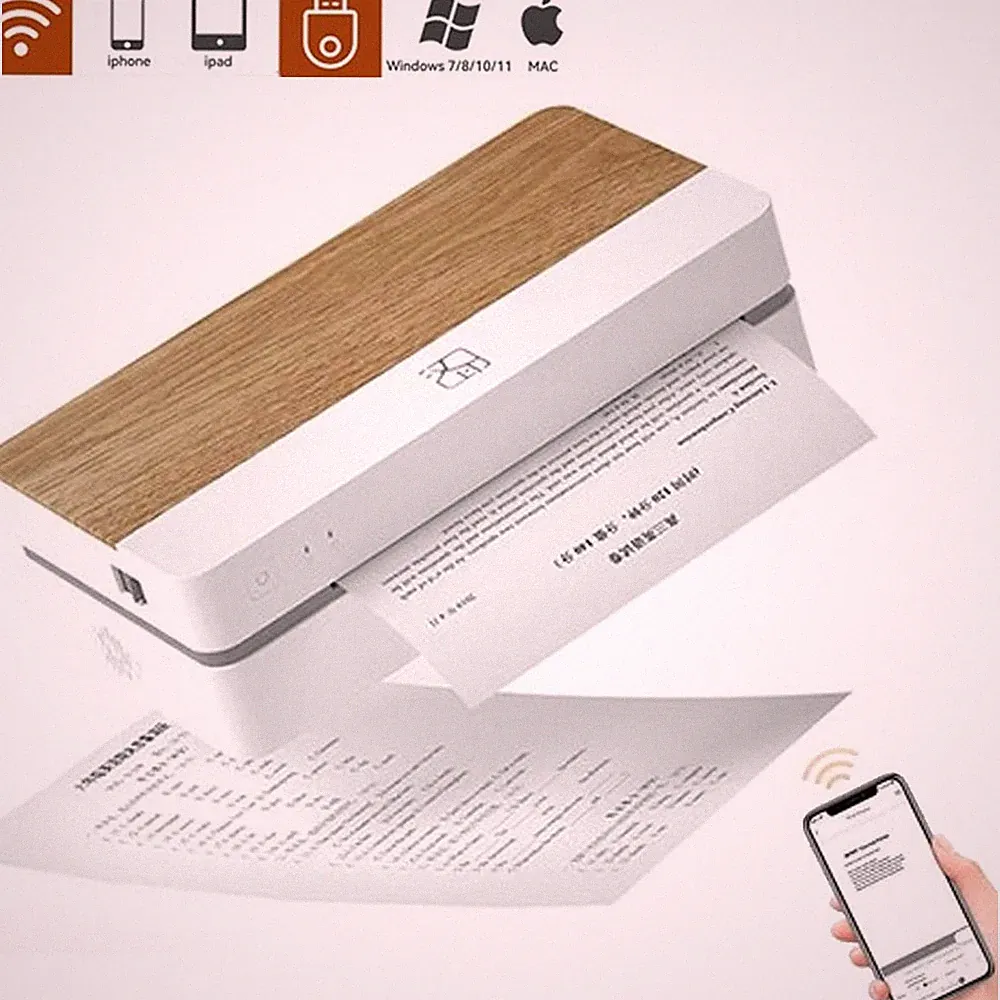 iDPRT Thermal Shipping Lable Printer A4 Wireless USB Inkless for iPhone Andriod