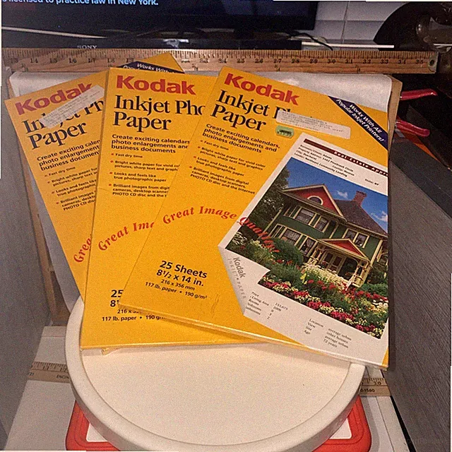 Kodak Inkjet Photo Paper 8.5 x 14” Calendar Enlargements Legal Document 25 Sheet