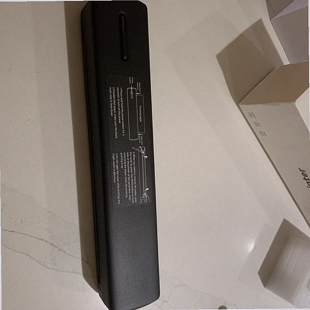 Portable Printer Wireless for Travel, A4 US Letter Thermal Printer Black 203dpi
