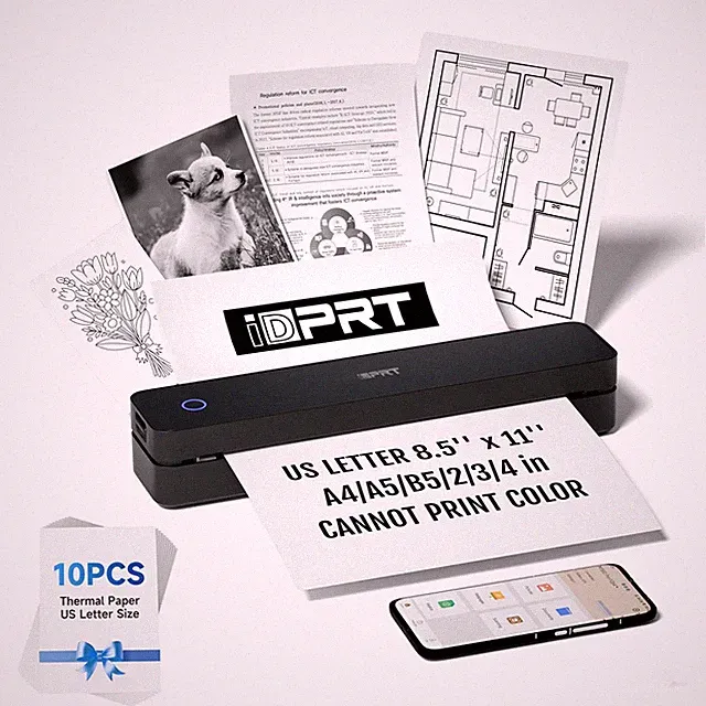 Portable Printer Wireless for Travel - Bluetooth Mobile Printer Support for 8...